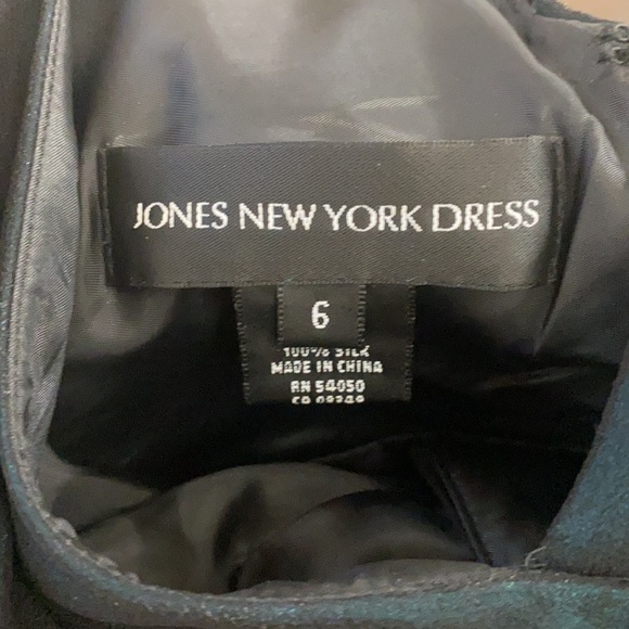 Jones New York Dress Turquoise with black overlay (Size 6) - Picture 4 of 4